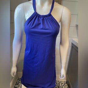 ATHLETA S Women Kokomo Swim Dress Blue High Neck Active Surf Gorpcore Sport